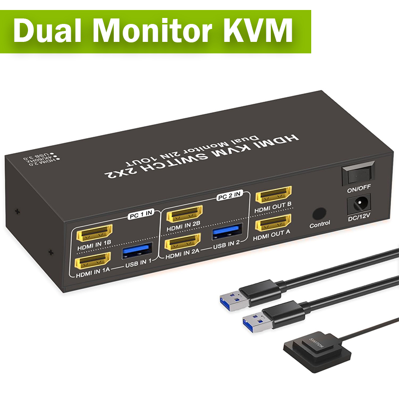 Hdmi Matrix Switch - 2x2 monitor duplo hdmi kvm switcher