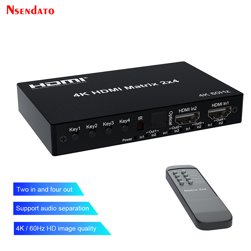Hdmi Matrix Switch - Matriz HDMI 4K 60Hz 2x4 para