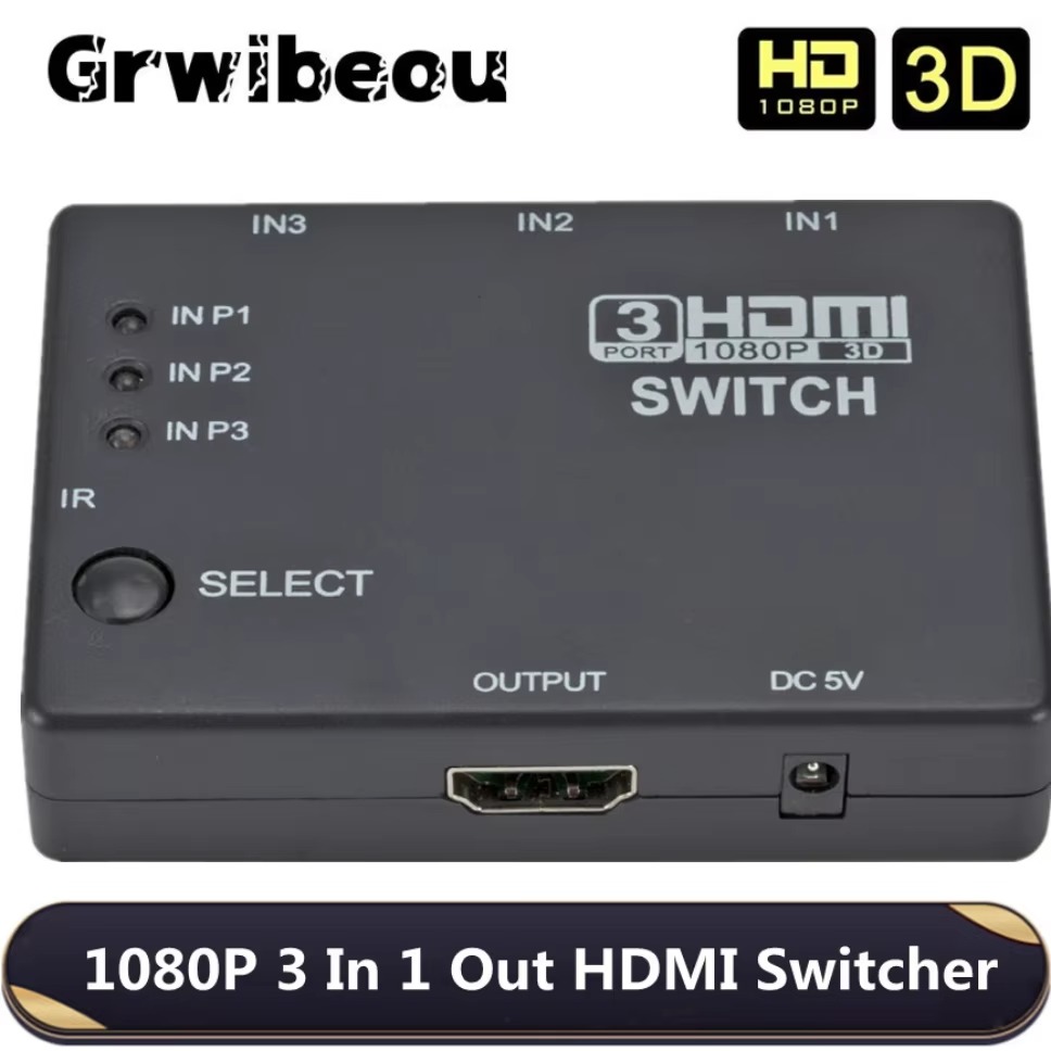 Hdmi Matrix Switch - Comutador HDMI 3x1 KVM, Adaptador de