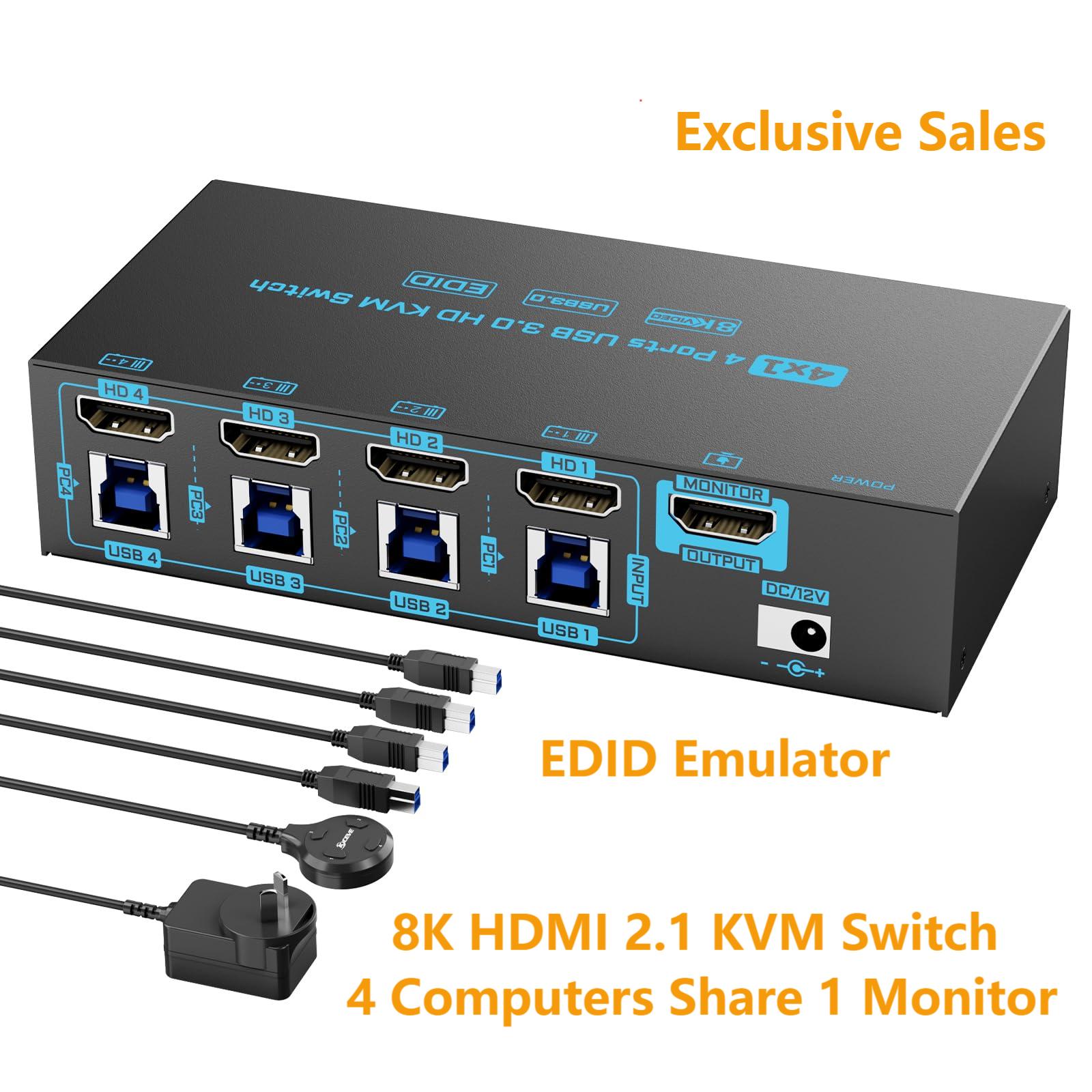 Hdmi Matrix Switch - 8k hdmi 2.1 kvm switch 4