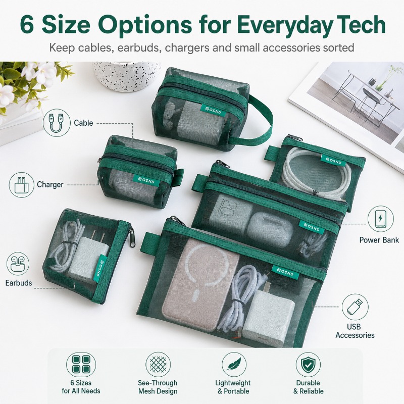Conjunto de 6 Bolsas Organizad - Office Tech Backpack avaliação e preço