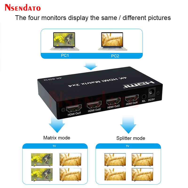 Matriz HDMI 4K 60Hz 2x4 para D - Hdmi Matrix Switch avaliação e preço