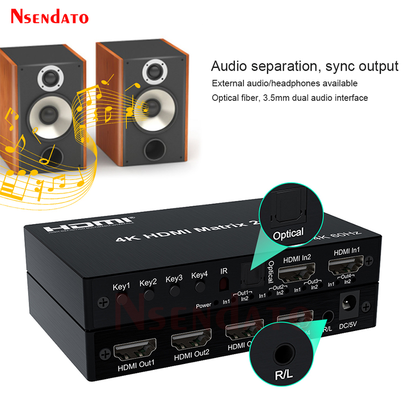 Matriz HDMI 4K 60Hz 2x4 para D - Hdmi Matrix Switch avaliação e preço