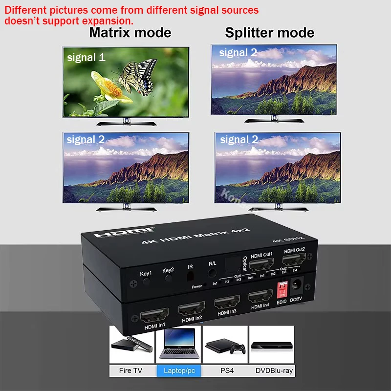 4k 60hz hdmi matriz switcher 4 - Hdmi Matrix Switch avaliação e preço