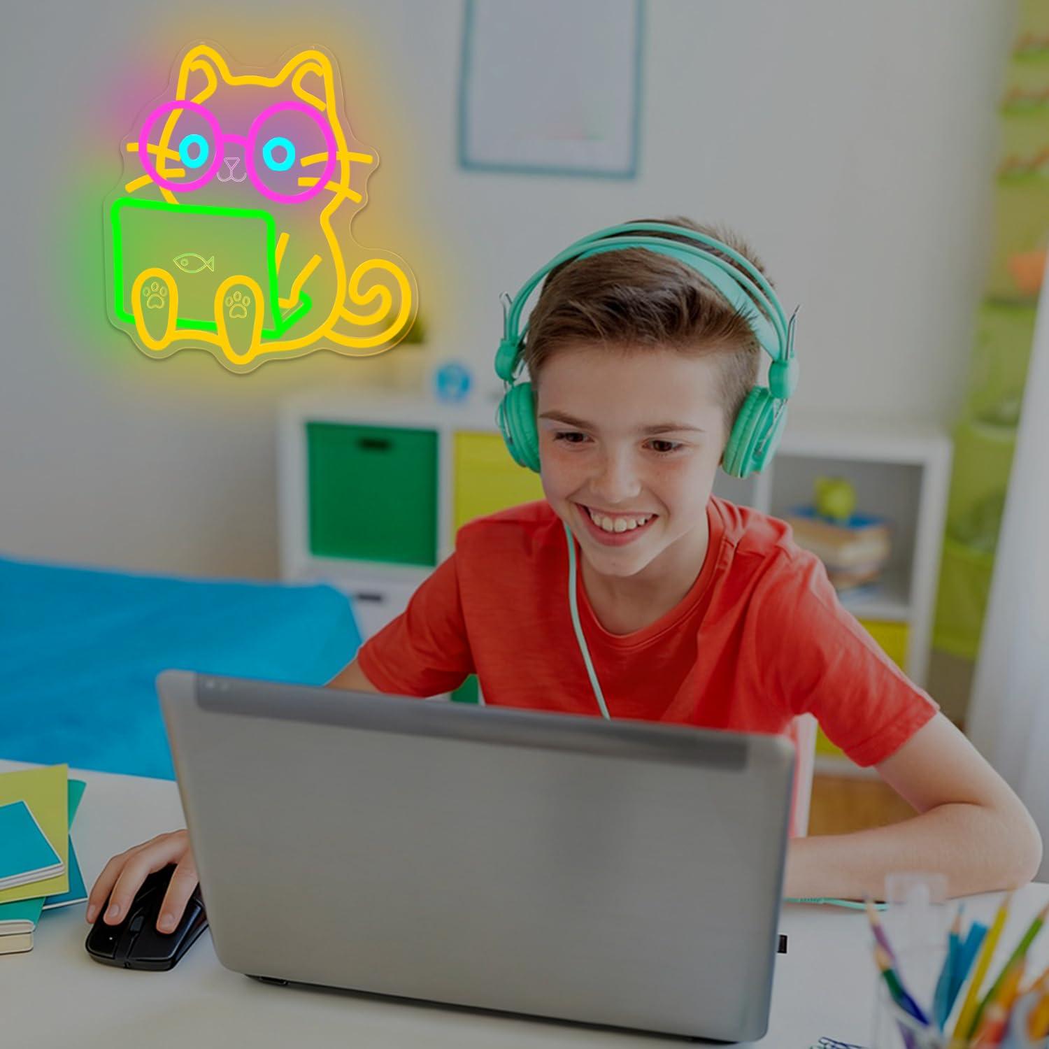 Letreiro Neon de Gato para Lap - The Office It Tech avaliação e preço