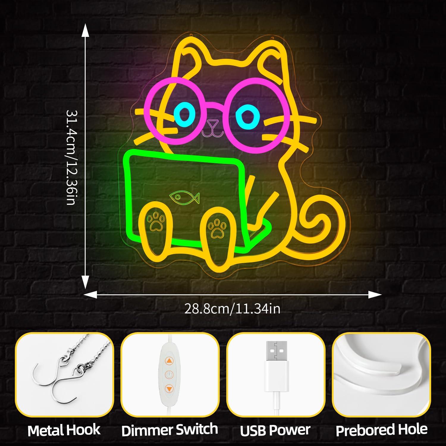 Letreiro Neon de Gato para Lap - The Office It Tech avaliação e preço