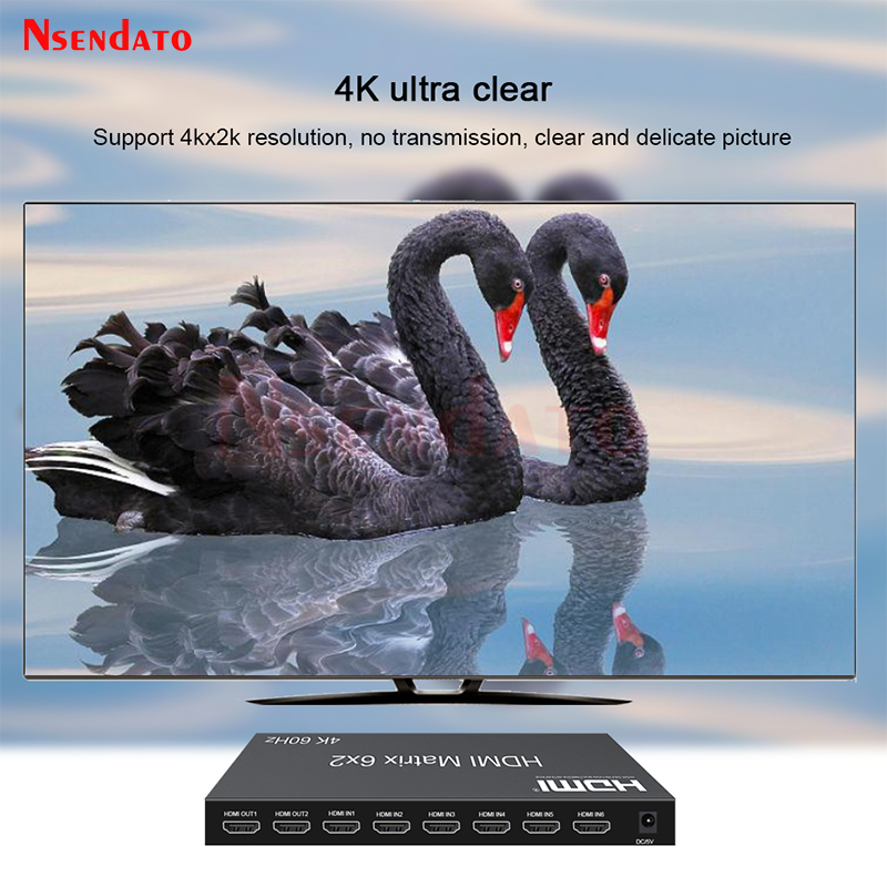 Matriz HDMI 6x2 4K 60Hz com Áu - Hdmi Matrix Switch avaliação e preço