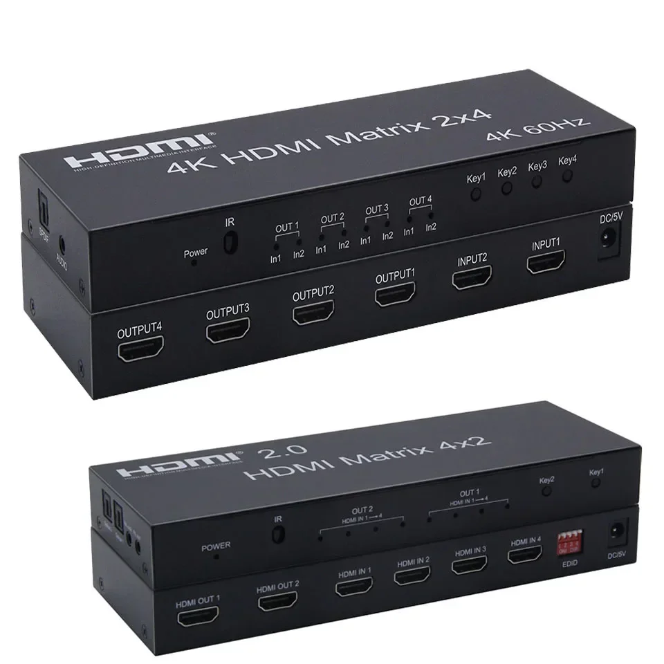 4k 60hz 2x4 hdmi matriz 2 em 4 - Hdmi Matrix Switch avaliação e preço